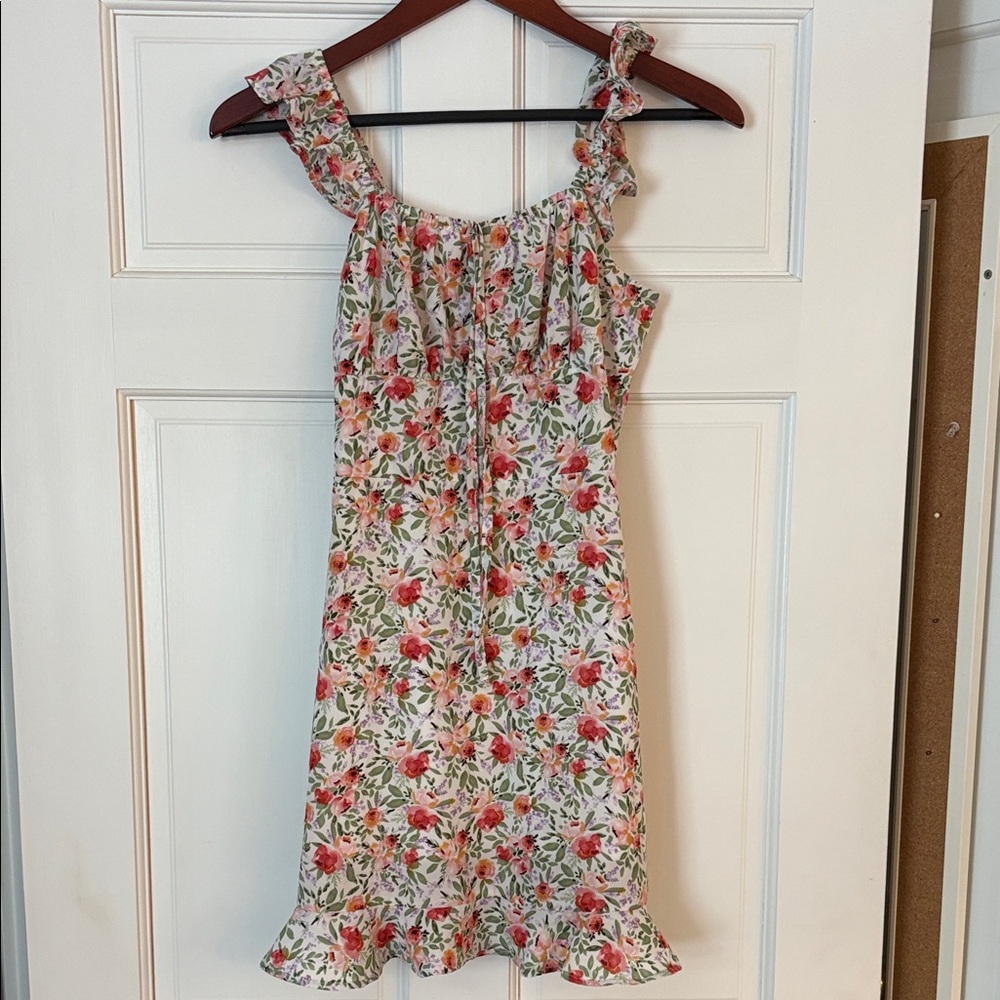 Floral Ruffle Strap Dress